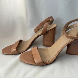 Tory Burch Elizabeth 2 Tan Patent Sandals Size 9